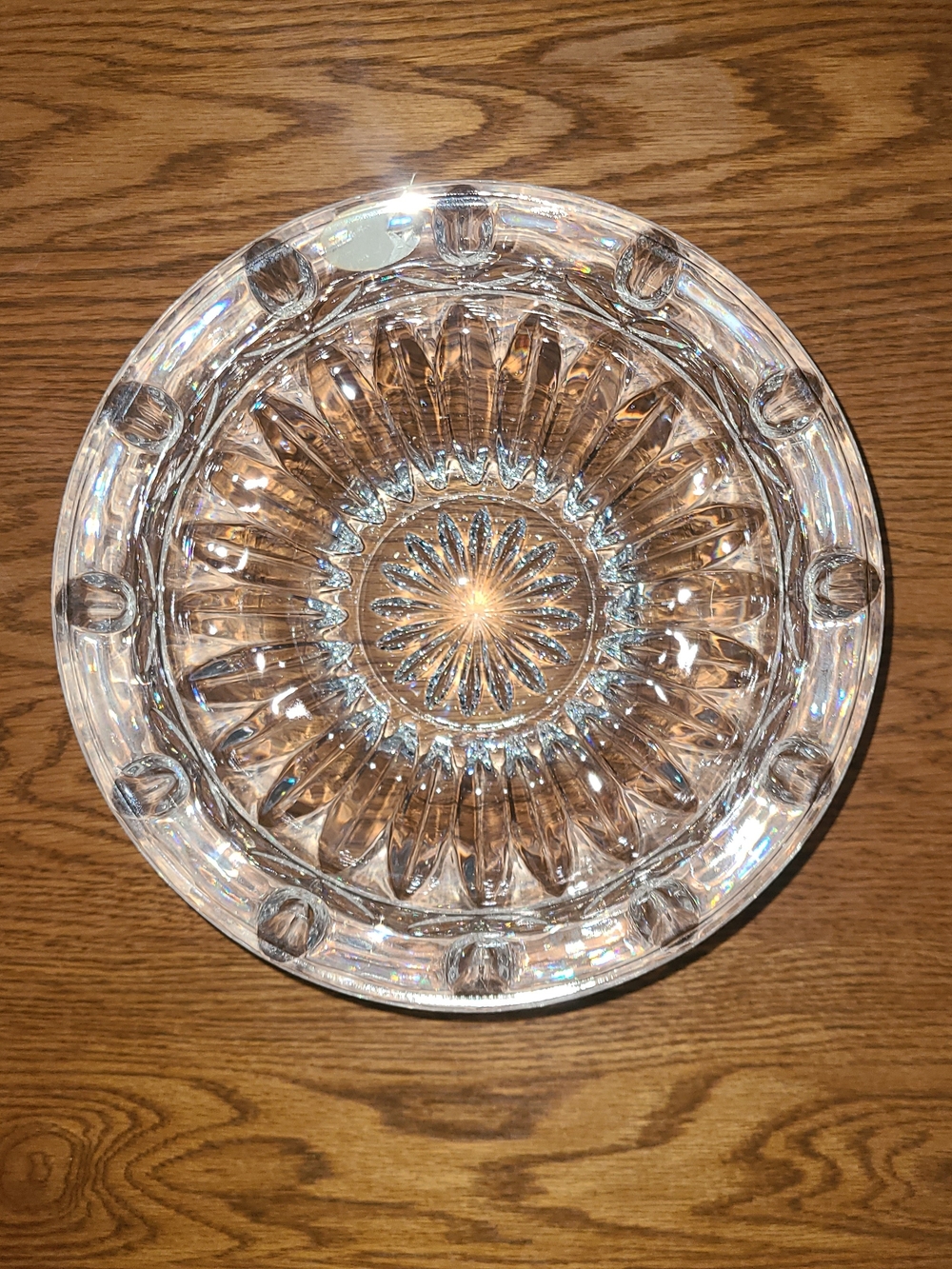 Vintage - Block Crystal Tulip Garden patterned clear glass salad bowl. - Picture 2 of 10